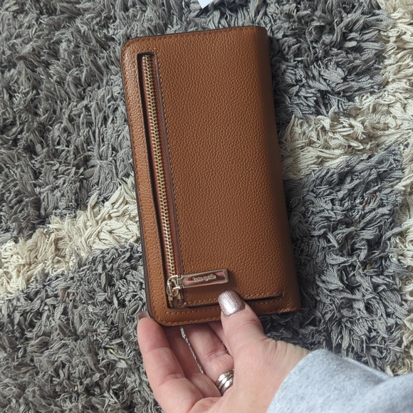 Kate Spade Bailey Peppled Leather Large Warm Gingerbread Brown Wallet - Picture 8 of 9